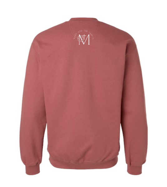 Crewneck Sweatshirt- Our Lady of the Rosary, pray for us