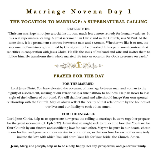 Marriage Novena Book