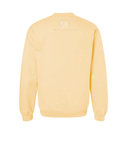 Yellow Sweatshirt- Mary, let all who look at me see you